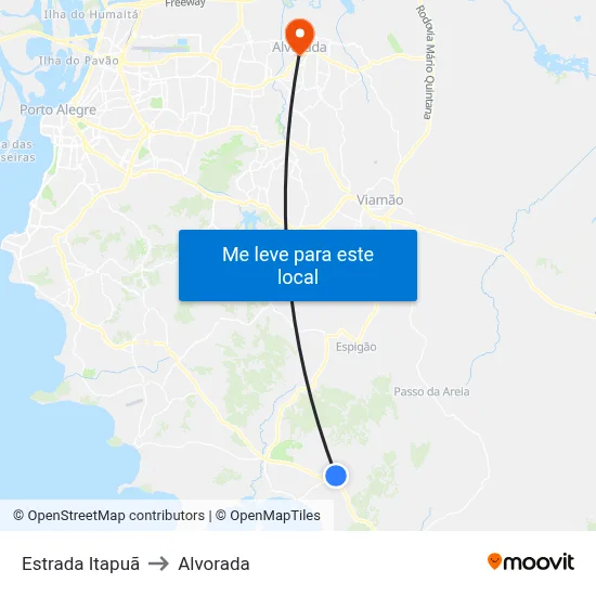 Estrada Itapuã to Alvorada map