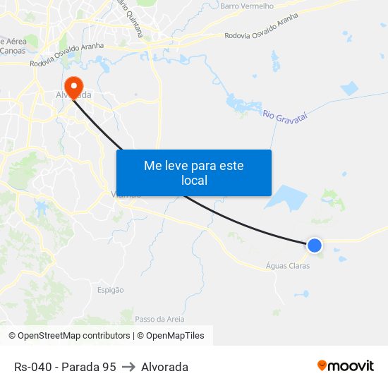 Rs-040 - Parada 95 to Alvorada map