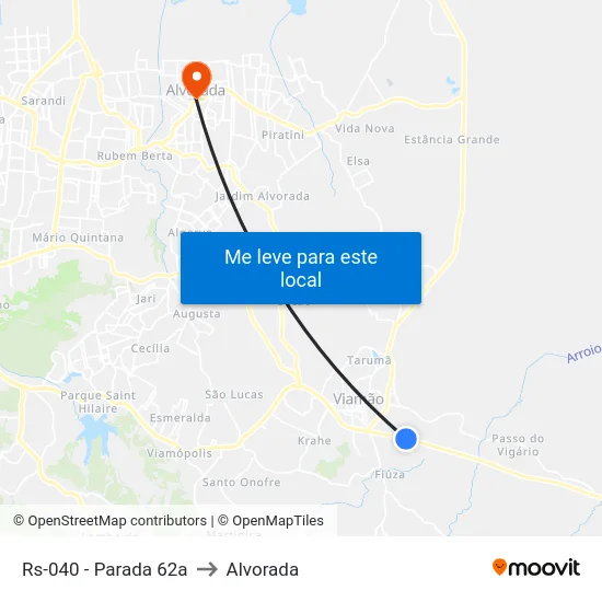 Rs-040 - Parada 62a to Alvorada map