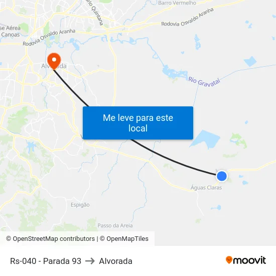 Rs-040 - Parada 93 to Alvorada map