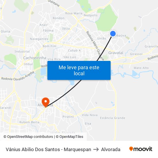 Vânius Abilio Dos Santos - Marquespan to Alvorada map