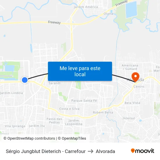 Sérgio Jungblut Dieterich - Carrefour to Alvorada map