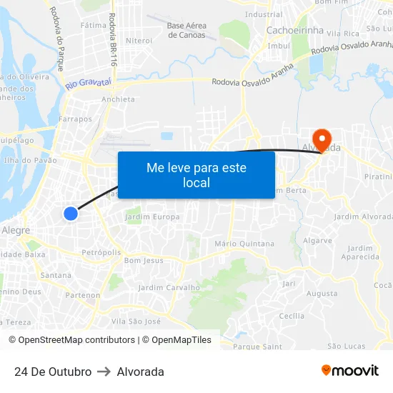 24 De Outubro to Alvorada map