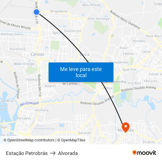 Estação Petrobrás to Alvorada map