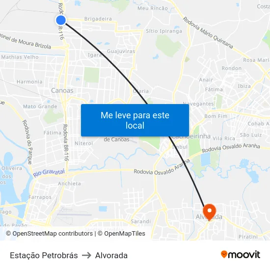Estação Petrobrás to Alvorada map