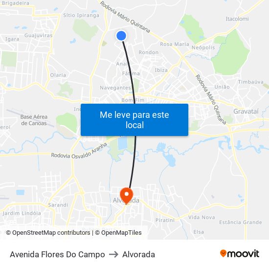 Avenida Flores Do Campo to Alvorada map