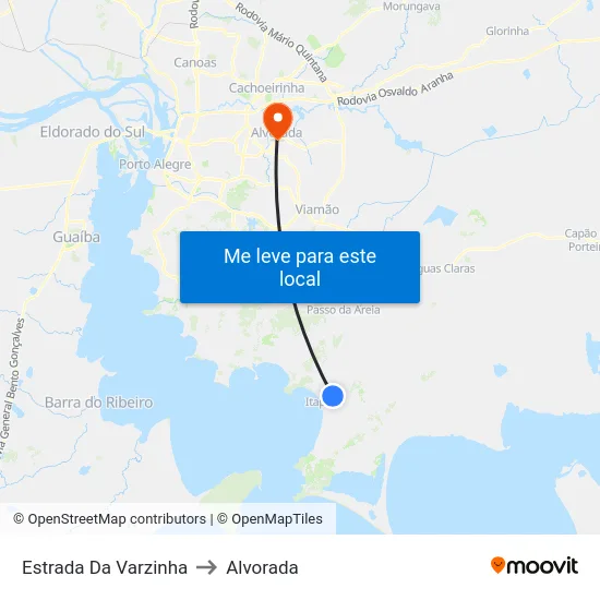 Estrada Da Varzinha to Alvorada map