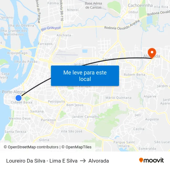 Loureiro Da Silva - Lima E Silva to Alvorada map