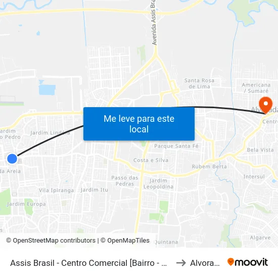 Assis Brasil - Centro Comercial [Bairro - Bc] to Alvorada map