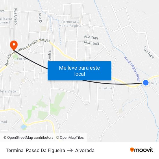 Terminal Passo Da Figueira to Alvorada map