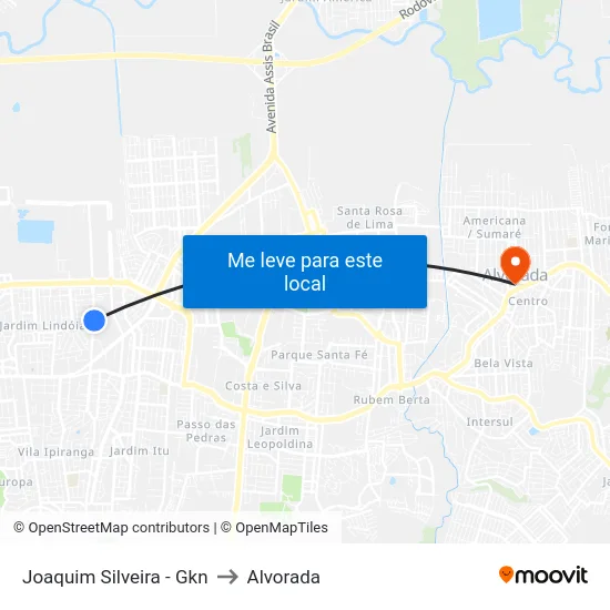 Joaquim Silveira - Gkn to Alvorada map