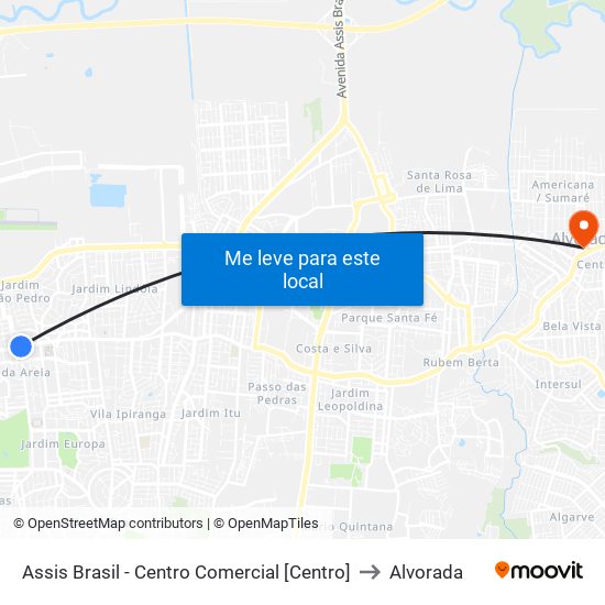 Assis Brasil - Centro Comercial [Centro] to Alvorada map