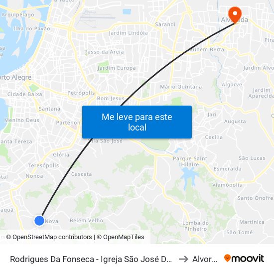 Rodrigues Da Fonseca - Igreja São José Da Vila Nova to Alvorada map