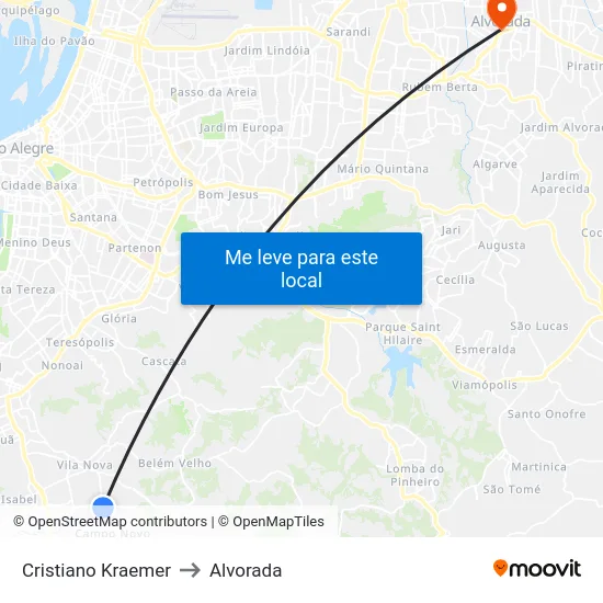 Cristiano Kraemer to Alvorada map