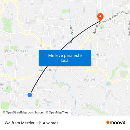 Wolfram Metzler to Alvorada map