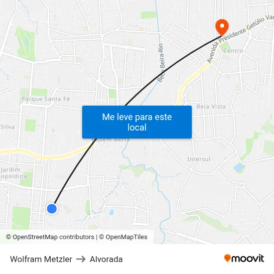 Wolfram Metzler to Alvorada map