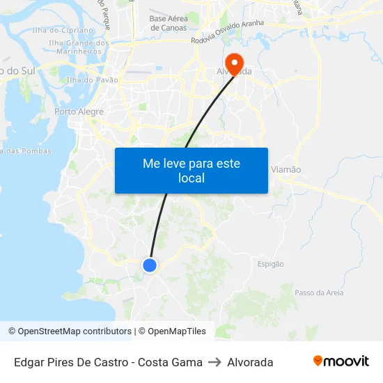 Edgar Pires De Castro - Costa Gama to Alvorada map