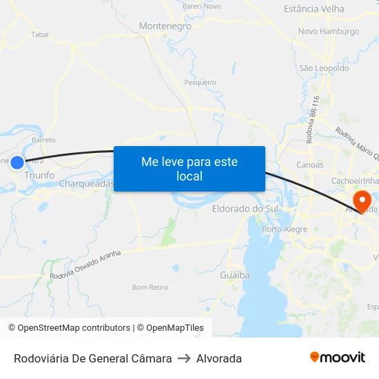 Rodoviária De General Câmara to Alvorada map