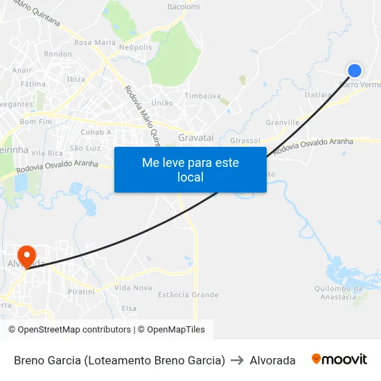 Breno Garcia (Loteamento Breno Garcia) to Alvorada map