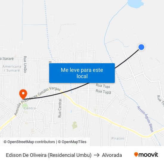 Edison De Oliveira (Residencial Umbu) to Alvorada map