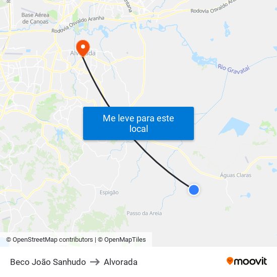 Beco João Sanhudo to Alvorada map