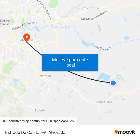 Estrada Da Canita to Alvorada map