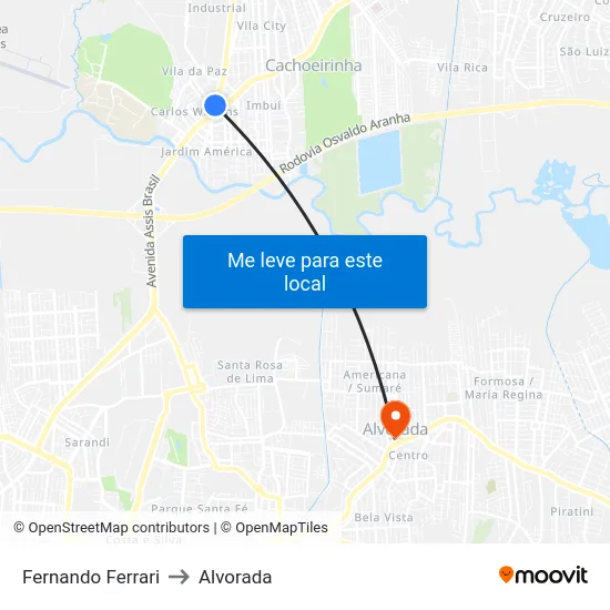 Fernando Ferrari to Alvorada map