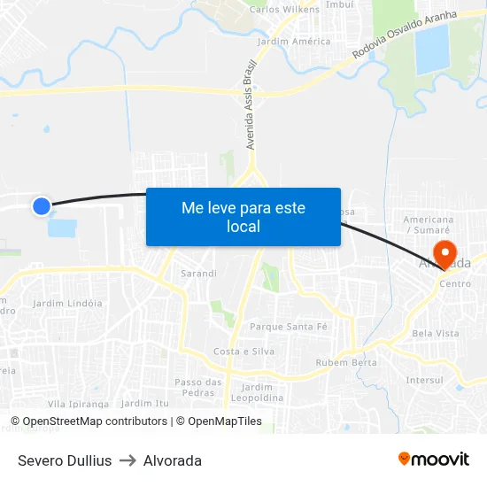 Severo Dullius to Alvorada map