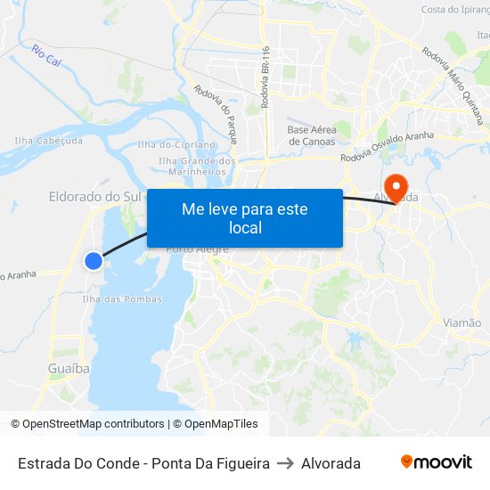 Estrada Do Conde - Ponta Da Figueira to Alvorada map