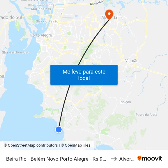 Beira Rio - Belém Novo Porto Alegre - Rs 91780-010 Brasil to Alvorada map