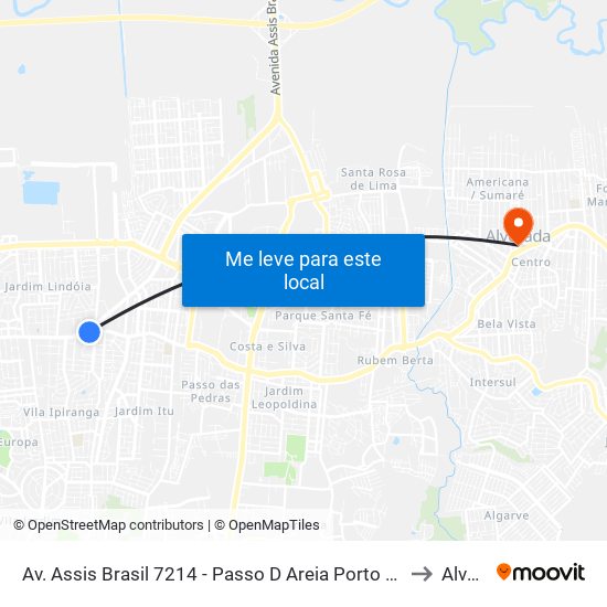 Av. Assis Brasil 7214 - Passo D Areia Porto Alegre - Rs 91010-004 Brasil to Alvorada map