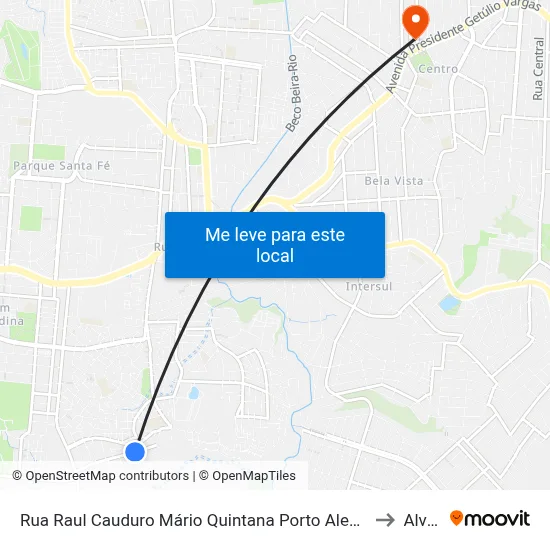 Rua Raul Cauduro Mário Quintana Porto Alegre - Rio Grande Do Sul 91250 Brasil to Alvorada map