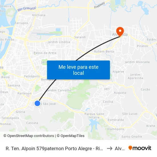 R. Ten. Alpoin 579paternon Porto Alegre - Rio Grande Do Sul 91510-710 Brasil to Alvorada map