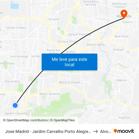 Jose Madrid - Jardim Carvalho Porto Alegre - Rs 90460-080 Brasil to Alvorada map