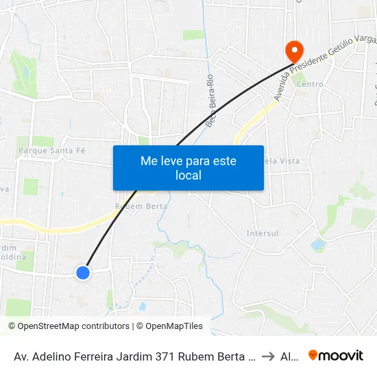 Av. Adelino Ferreira Jardim 371 Rubem Berta Porto Alegre - Rio Grande Do Sul 91250-310 Brasil to Alvorada map