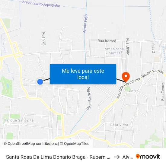Santa Rosa De Lima Donario Braga - Rubem Berta Porto Alegre - Rs 91160-360 Brasil to Alvorada map