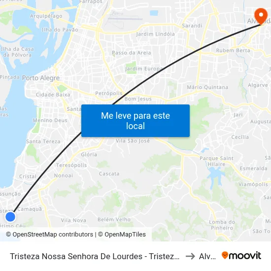 Tristeza Nossa Senhora De Lourdes - Tristeza Porto Alegre - Rs 91920-150 Brasil to Alvorada map