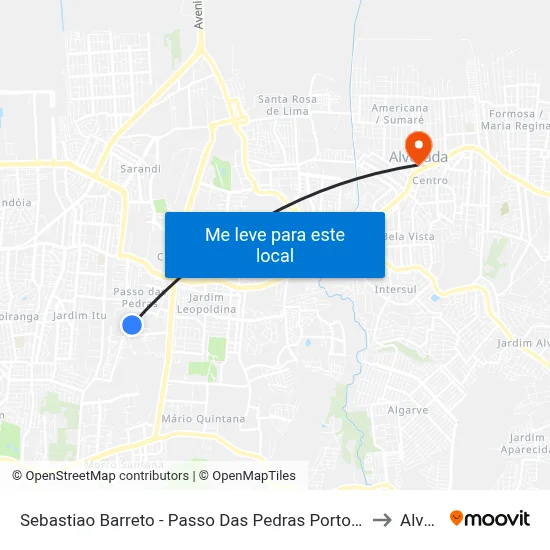 Sebastiao Barreto - Passo Das Pedras Porto Alegre - Rs 91230-510 Brasil to Alvorada map