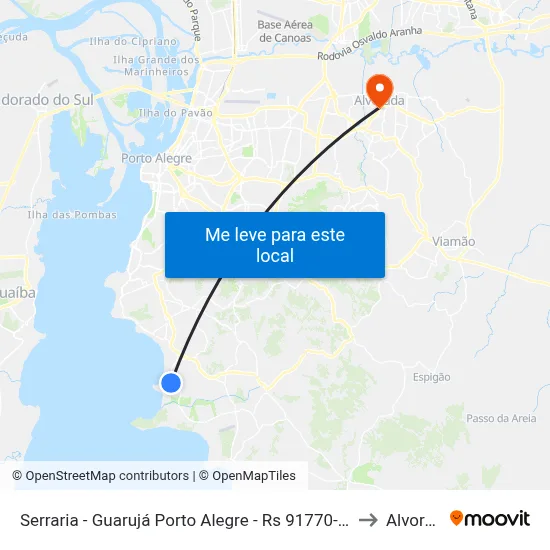 Serraria - Guarujá Porto Alegre - Rs 91770-120 Brasil to Alvorada map
