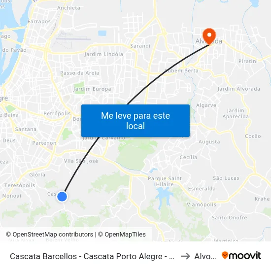 Cascata Barcellos - Cascata Porto Alegre - Rs 91712-150 Brasil to Alvorada map