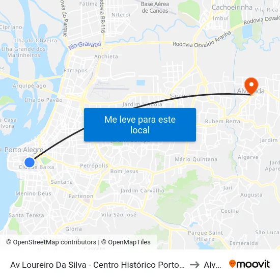 Av Loureiro Da Silva - Centro Histórico Porto Alegre - Rs 90050-240 Brasil to Alvorada map