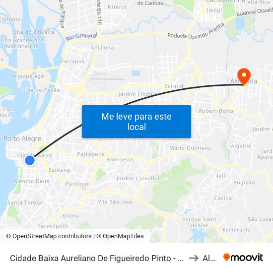 Cidade Baixa Aureliano De Figueiredo Pinto - Cidade Baixa Porto Alegre - Rs 90830-520 Brasil to Alvorada map