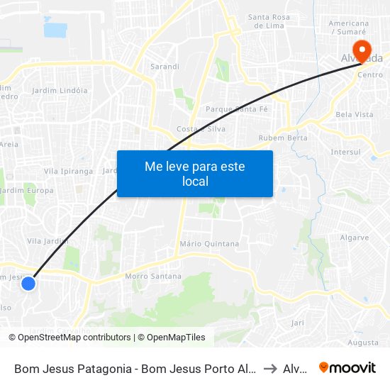 Bom Jesus Patagonia - Bom Jesus Porto Alegre - Rs 91420-210 Brasil to Alvorada map