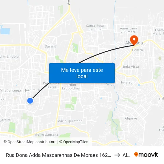 Rua Dona Adda Mascarenhas De Moraes 1623 - Jardim Itu-Sabará Porto Alegre - Rs 91220-140 Brasil to Alvorada map