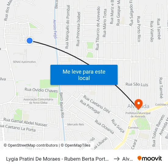 Lygia Pratini De Moraes - Rubem Berta Porto Alegre - Rs 91170-400 Brasil to Alvorada map