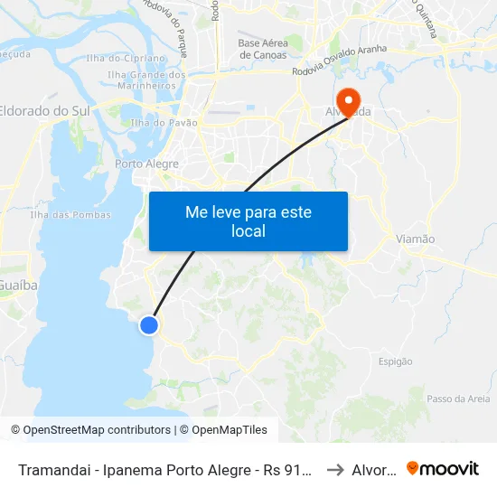 Tramandai - Ipanema Porto Alegre - Rs 91760-050 Brasil to Alvorada map