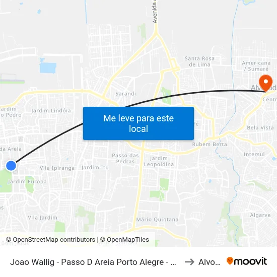 Joao Wallig - Passo D Areia Porto Alegre - Rs 91340-001 Brasil to Alvorada map