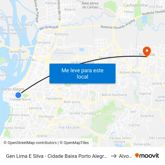 Gen Lima E Silva - Cidade Baixa Porto Alegre - Rs 90840-460 Brasil to Alvorada map
