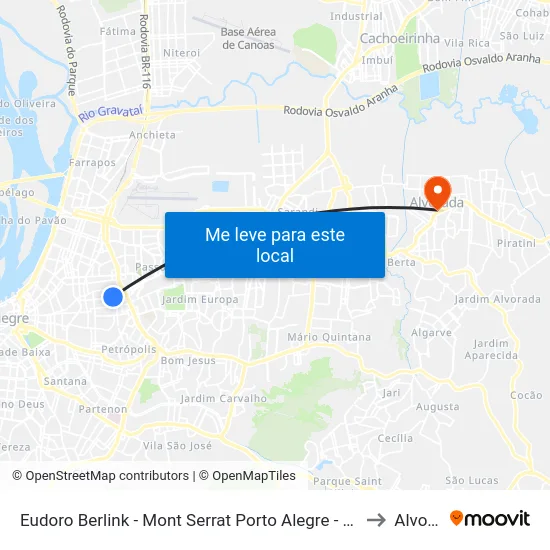 Eudoro Berlink - Mont Serrat Porto Alegre - Rs 90450-030 Brasil to Alvorada map
