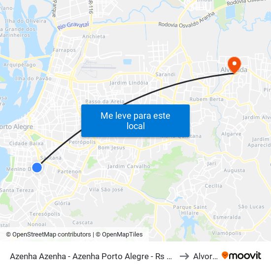 Azenha Azenha - Azenha Porto Alegre - Rs 90880-500 Brasil to Alvorada map